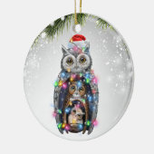Owl Kerstkerstkerstkerstkerstkerstman Kinder mama  Keramisch Ornament (Links)
