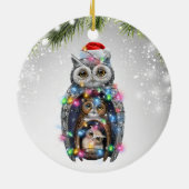 Owl Kerstkerstkerstkerstkerstkerstman Kinder mama  Keramisch Ornament (Achterkant)