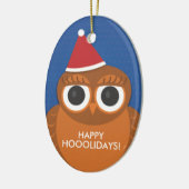 Owl kerstkerstkerstkerstsieraad keramisch ornament (Links)