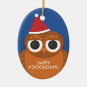 Owl kerstkerstkerstkerstsieraad keramisch ornament (Voorkant)