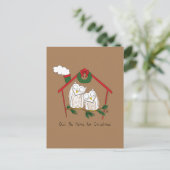 Owl Kerstmis Cute Funny Holiday Briefkaart (Staand voorkant)