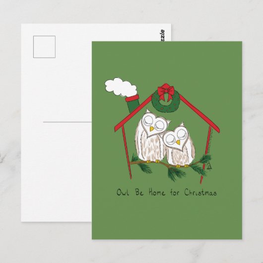 Owl Kerstmis Cute Funny Holiday Briefkaart (Voorkant / Achterkant)
