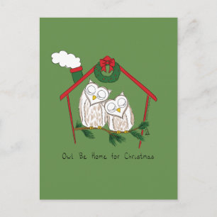 Owl Kerstmis Cute Funny Holiday Briefkaart