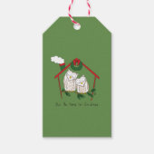 Owl Kerstmis Cute Funny Holiday Cadeaulabel (Voorkant)