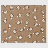 Owl Kerstmis Cute Funny Holiday Cadeaupapier (Vlak)