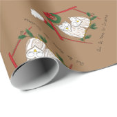 Owl Kerstmis Cute Funny Holiday Cadeaupapier (Rol Hoek)