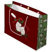 Owl Kerstmis Cute Funny Holiday Groot Cadeauzakje (Voorkant Gekanteld)