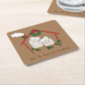 Owl Kerstmis Cute Funny Holiday Kartonnen Onderzetters (Schuin)