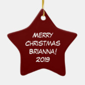 Owl Kerstmis Cute Funny Holiday Keramisch Ornament (Achterkant)