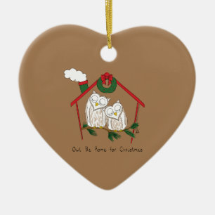 Owl Kerstmis Cute Funny Holiday Keramisch Ornament