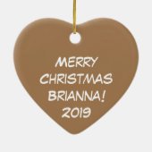 Owl Kerstmis Cute Funny Holiday Keramisch Ornament (Achterkant)