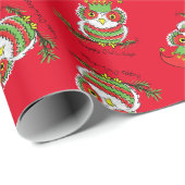 Owl Kerstmis Cute Funny Holiday Kinder Cadeaupapier (Rol Hoek)