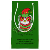 Owl Kerstmis Cute Funny Holiday Klein Cadeauzakje (Voorkant)