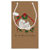 Owl Kerstmis Cute Funny Holiday Klein Cadeauzakje (Achterkant)