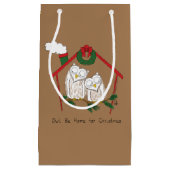 Owl Kerstmis Cute Funny Holiday Klein Cadeauzakje (Voorkant)