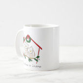 Owl Kerstmis Cute Funny Holiday Koffiemok (Voorkant links)