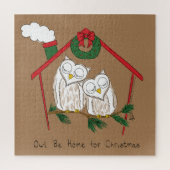 Owl Kerstmis Cute Funny Holiday Legpuzzel (Verticaal)