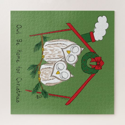 Owl Kerstmis Cute Funny Holiday Legpuzzel (Horizontaal)