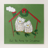 Owl Kerstmis Cute Funny Holiday Legpuzzel (Verticaal)