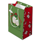 Owl Kerstmis Cute Funny Holiday Medium Cadeauzakje (Achterkant Gekanteld)