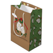 Owl Kerstmis Cute Funny Holiday Medium Cadeauzakje (Voorkant Gekanteld)