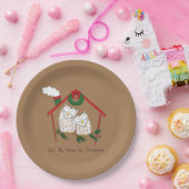 Owl Kerstmis Cute Funny Holiday Papieren Bordje (Feest)