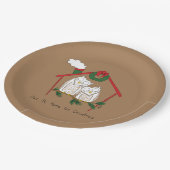 Owl Kerstmis Cute Funny Holiday Papieren Bordje (Gekanteld)