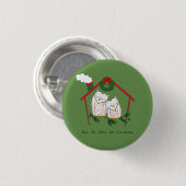 Owl Kerstmis Cute Funny Holiday Ronde Button 3,2 Cm (Voorkant /achterkant)