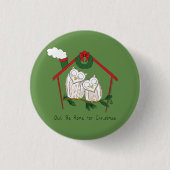 Owl Kerstmis Cute Funny Holiday Ronde Button 3,2 Cm (Voorkant)