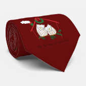 Owl Kerstmis Cute Funny Holiday Stropdas (Opgerold)