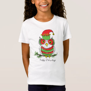 Owl Kerstmis Cute Funny Holiday T-shirt