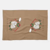 Owl Kerstmis Cute Funny Holiday Theedoek (Horizontaal)