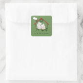 Owl Kerstmis Cute Funny Holiday Vierkante Sticker (Tas)