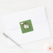Owl Kerstmis Cute Funny Holiday Vierkante Sticker (Envelop)