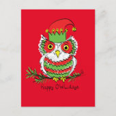 Owl Kerstmis Cute Funny Kinder Briefkaart (Voorkant)