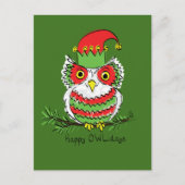 Owl Kerstmis Cute Funny Kinder Briefkaart (Voorkant)
