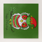 Owl Kerstmis Cute Funny Kinder Legpuzzel (Horizontaal)