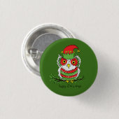Owl Kerstmis Cute Funny Kinder Ronde Button 3,2 Cm (Voorkant /achterkant)