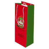 Owl Kerstmis Cute Funny Kinder Wijn Cadeautas (Voorkant Gekanteld)