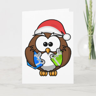 Owl Kerstmis Feestdagen Kaart
