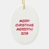 Owl Kerstmis Funny Cartoon Keramisch Ornament (Achterkant)