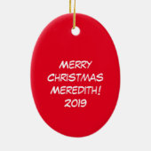 Owl Kerstmis Funny Cartoon Keramisch Ornament (Achterkant)