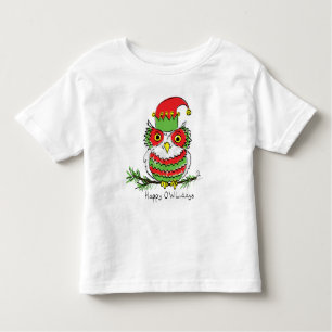 Owl Kerstmis Funny Cartoon Kinder Shirts