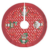 Owl Kerstmis Kerstboom Rok (Voorkant)