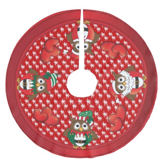 Owl Kerstmis Kerstboom Rok (Voorkant)
