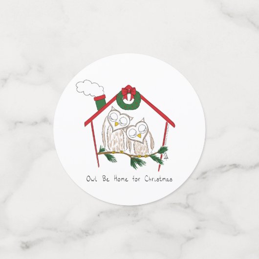 Owl Kerstmis Kinderen Confetti (Kleine voorkant)