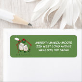 Owl Kerstmis Kinderen Etiket (Insitu)