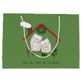 Owl Kerstmis Kinderen Groot Cadeauzakje (Achterkant)