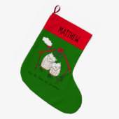 Owl Kerstmis Kinderen Grote Kerstsok (Voorkant (Hangend))