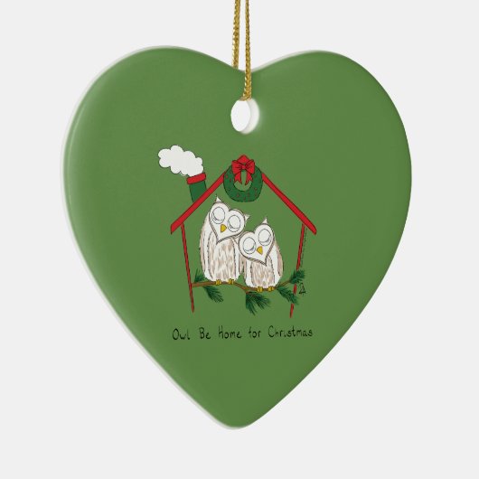 Owl Kerstmis Kinderen Keramisch Ornament (Rechts)